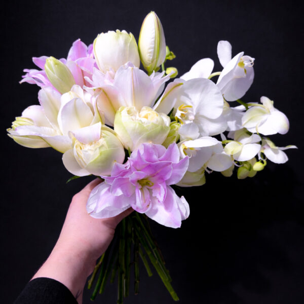 Весільний букет з ліліями та орхідеєю BLUSH ORCHID DREAM